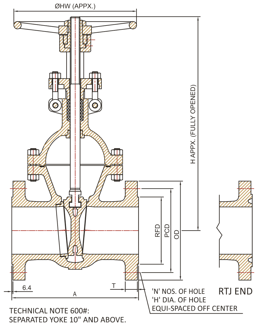Bolted Bonnet Gate Valve schematic