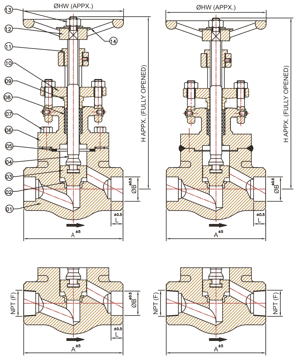 Forge Globe Valve schematic