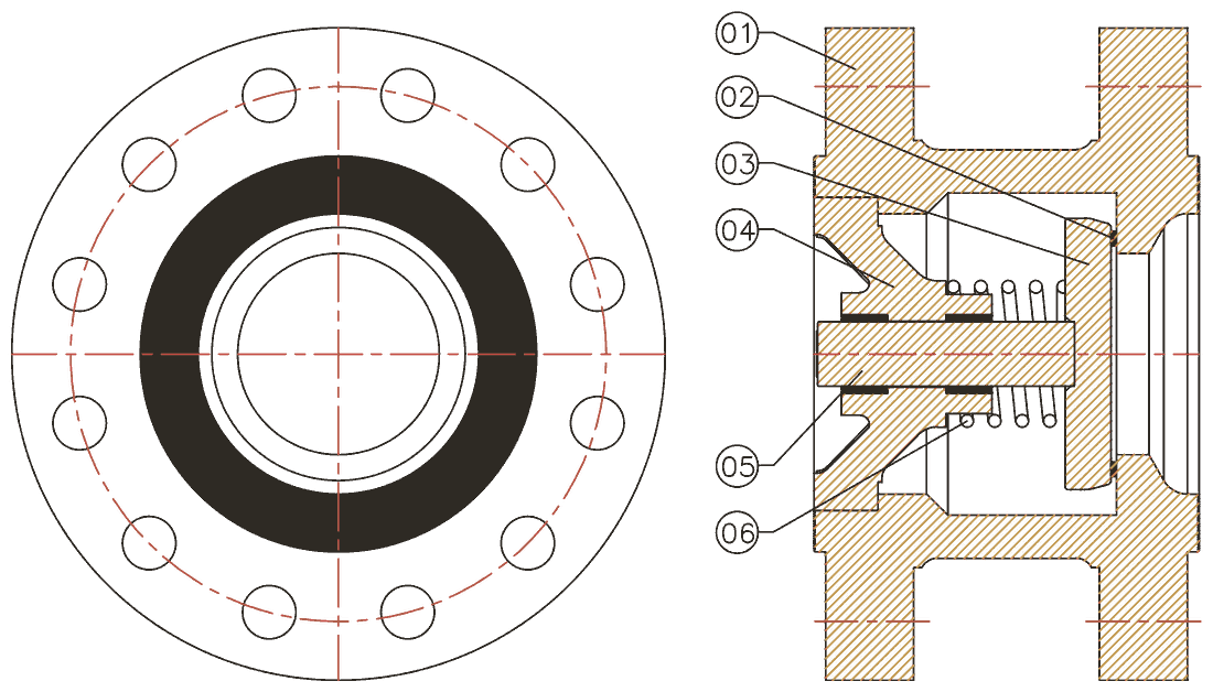 Axial Flow Non-Slam section with numbered callouts
